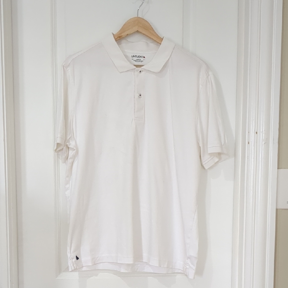 Untickit Damaschino White Polo Shirt Size Large